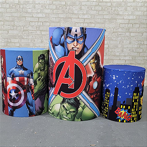 Alugue Trio de Cilindros e as Capas do Tema - Vingadores