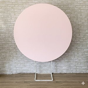 Alugue Estrutura Painel Redondo e a Capa de Tecido do Tema - Rosa Bebê