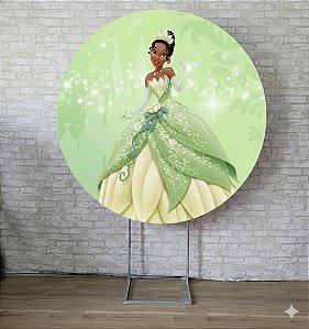 Alugue Estrutura Painel Redondo e a Capa de Tecido do Tema - Princesa e o Sapo