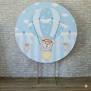 Alugue Estrutura Painel Redondo e a Capa de Tecido do Tema - Ursinho Baloeiro