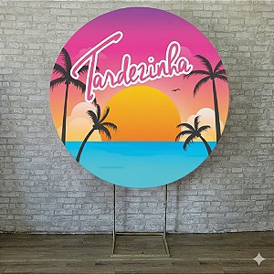 Alugue Estrutura Painel Redondo e a Capa de Tecido do Tema - Tardezinha