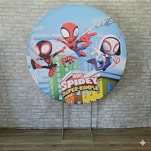 Alugue Estrutura Painel Redondo e a Capa de Tecido do Tema - Spidey