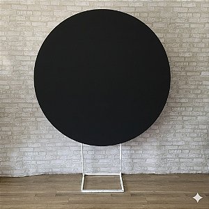 Alugue Estrutura Painel Redondo e a Capa de Tecido do Tema - Preto