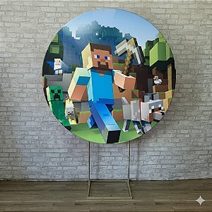 Alugue Estrutura Painel Redondo e a Capa de Tecido do Tema - Minecraft