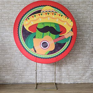 Alugue Estrutura Painel Redondo e a Capa de Tecido do Tema - Mexicano