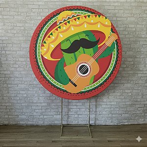 Alugue Estrutura Painel Redondo e a Capa de Tecido do Tema - Mexicano