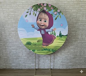 Alugue Estrutura Painel Redondo e a Capa de Tecido do Tema - Masha e o Urso