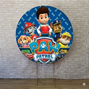 Alugue Estrutura Painel Redondo e a Capa de Tecido do Tema - Patrulha Canina