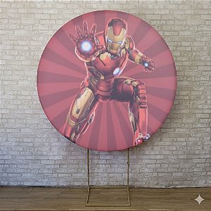 Alugue Estrutura Painel Redondo e a Capa de Tecido do Tema - Homem de Ferro