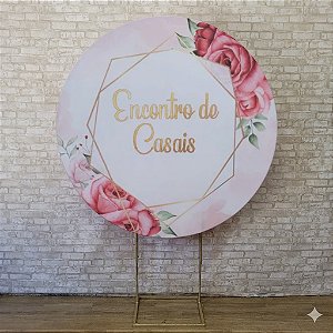 Alugue Estrutura Painel Redondo e a Capa de Tecido do Tema - Encontro de Casais