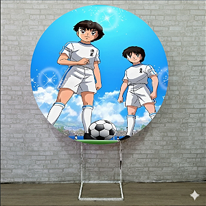 Alugue Estrutura Painel Redondo e a Capa de Tecido do Tema - Captain Tsubasa
