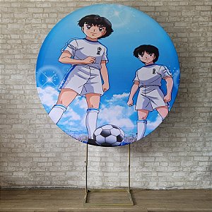 Alugue Estrutura Painel Redondo e a Capa de Tecido do Tema - Capitão Tsubasa