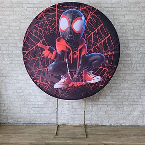 Alugue Estrutura Painel Redondo e a Capa de Tecido do Tema - Miles Morales