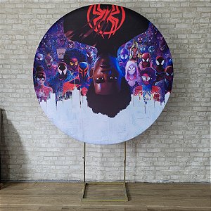 Alugue Estrutura Painel Redondo e a Capa de Tecido do Tema - Miles Morales