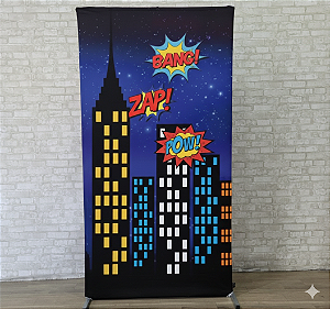 Alugue Estrutura Painel Retangular e a Capa de Tecido do Tema - Heróis