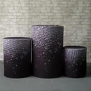 Alugue Trio de Cilindros e as Capas do Tema - Glitter Prata