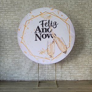 Alugue Estrutura Painel Redondo e a Capa de Tecido do Tema - Ano Novo