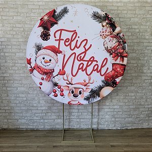 Alugue Estrutura Painel Redondo e a Capa de Tecido do Tema - Natal