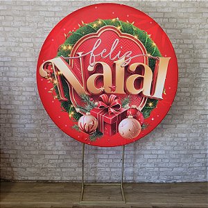 Alugue Estrutura Painel Redondo e a Capa de Tecido do Tema - Natal
