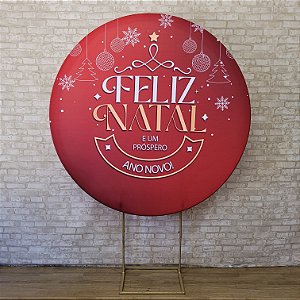 Alugue Estrutura Painel Redondo e a Capa de Tecido do Tema - Natal