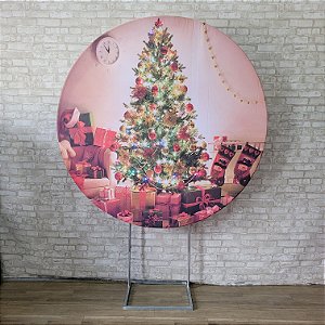 Alugue Estrutura Painel Redondo e a Capa de Tecido do Tema - Natal