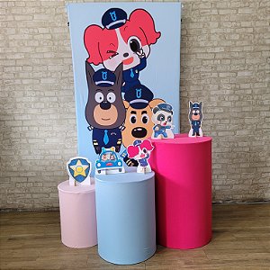 Alugue Tema Para Festa Decoração Detetive Labrador Tecido ( Modelo 1 )