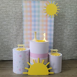 Alugue Tema Para Festa Decoração Minha Primeira Volta ao Sol Tecido ( Modelo 4 )