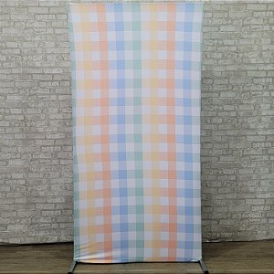 Alugue Estrutura Painel Retangular e a Capa de Tecido do Tema - Arco-Íris Xadrez