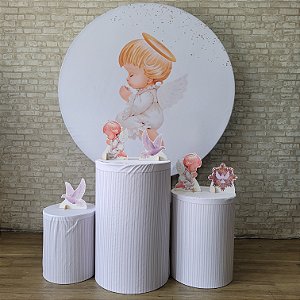 Alugue Tema Para Festa Decoração Batizado Tecido ( Modelo 4 )