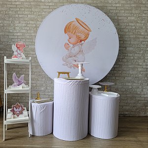 Alugue Tema Para Festa Decoração Batizado Tecido ( Modelo 5 )