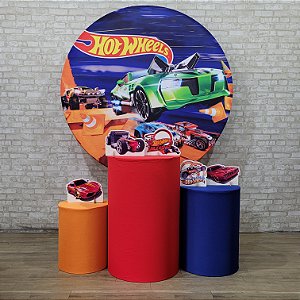 Alugue Tema Para Festa Decoração Hot Wheels Tecido ( Modelo 4 )
