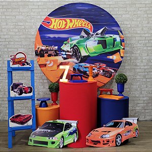 Alugue Tema Para Festa Decoração Hot Wheels Tecido ( Modelo 5 )