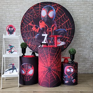 Alugue Tema Para Festa Decoração Miles Morales Tecido ( Modelo 2 )