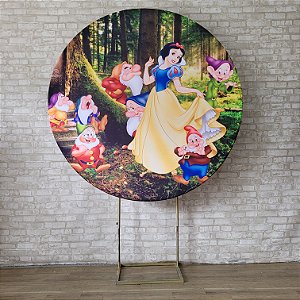 Alugue Estrutura Painel Redondo e a Capa de Tecido do Tema - Branca de Neve