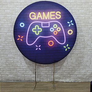 Alugue Estrutura Painel Redondo e a Capa de Tecido do Tema - Video Game