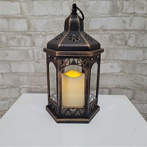 Alugue Lamparina Castiçal com Vela Eletrônica - Rústico