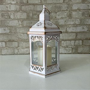 Alugue Lamparina Castiçal com Vela Eletrônica - Branco