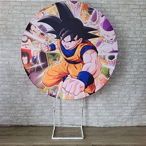 Alugue Estrutura Painel Redondo e a Capa de Tecido do Tema - Dragon Ball Z