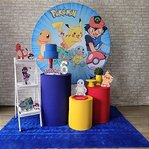 Alugue Tema Para Festa Decoração Pokémon Tecido ( Modelo 2 )