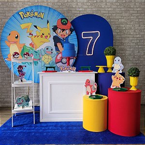 Alugue Tema Para Festa Decoração Pokémon Tecido ( Modelo 3 )