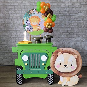 Alugue Tema Para Festa na Mesa Decoração Safari ( Modelo 3 ) - Acompanha Balão