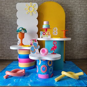 Alugue Tema Para Festa Decoração Pool Party Tecido ( Modelo 1 )