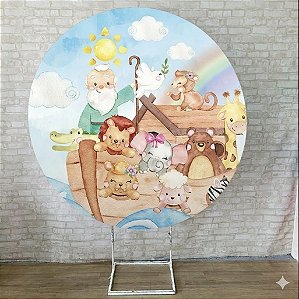 Alugue Estrutura Painel Redondo e a Capa de Tecido do Tema - Arca de Noé
