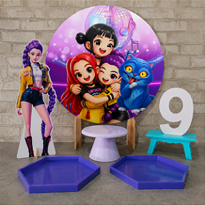 Alugue Tema Para Festa na Mesa Decoração Guerreiras do k-pop ( modelo 03)