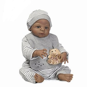 Boneca Bebê Reborn Malkitoys Prematuro Silicone Cauã 25cm - Malki toys