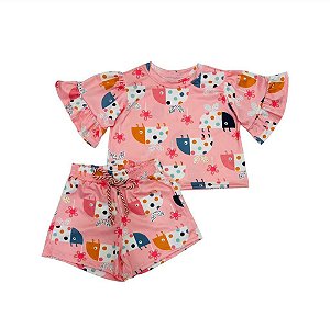 Conjunto Feminino Rosa Joaninhas