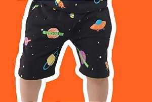 Bermuda moletinho preta Planetas