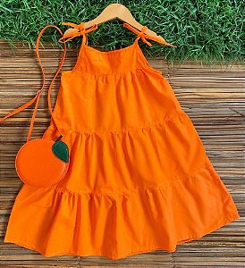 Vestido Laranja com alça ajustável