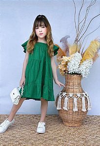 Vestido verde com manga
