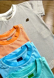 Camiseta gola careca listrada